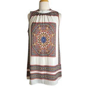 DR2 Sleeveless Top – Intricate Multicolor Pattern